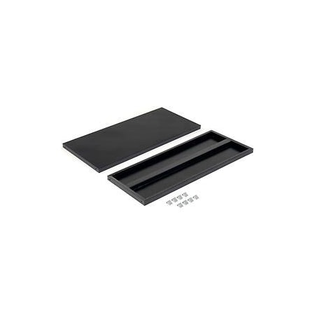 Global Industrial Shelves For 36inWx24inD Storage Cabinet, Black, 2PK 493316BK